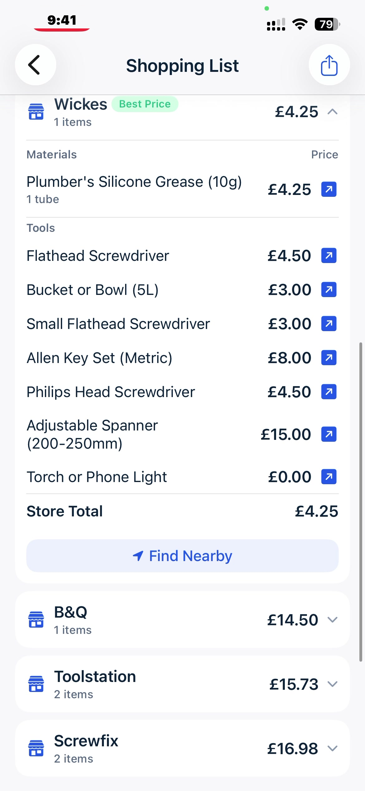 Shopping list